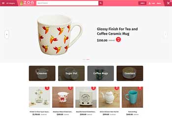 Züccaciye için e-ticaret sayfası